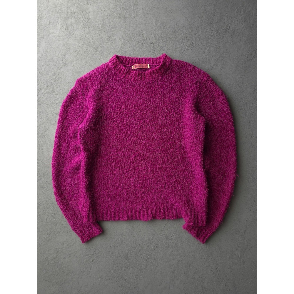 Vintage 60s 70s Coquine Pink Acrylic Knit Crewneck Sweater Women's L